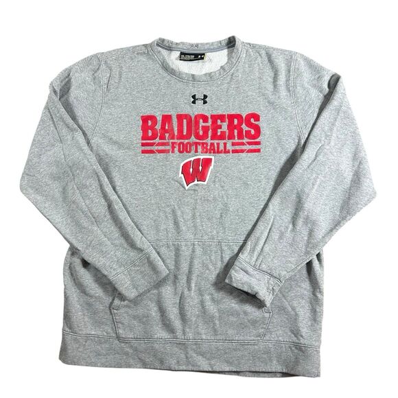 Wisconsin Badgers Under Armour Sweatshirt Mens XXL Crewneck Football University - Picture 2 of 9